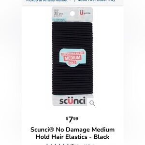 Scunci No Damage Medium Hold Hair Elastics in Black 32 pcs NEW